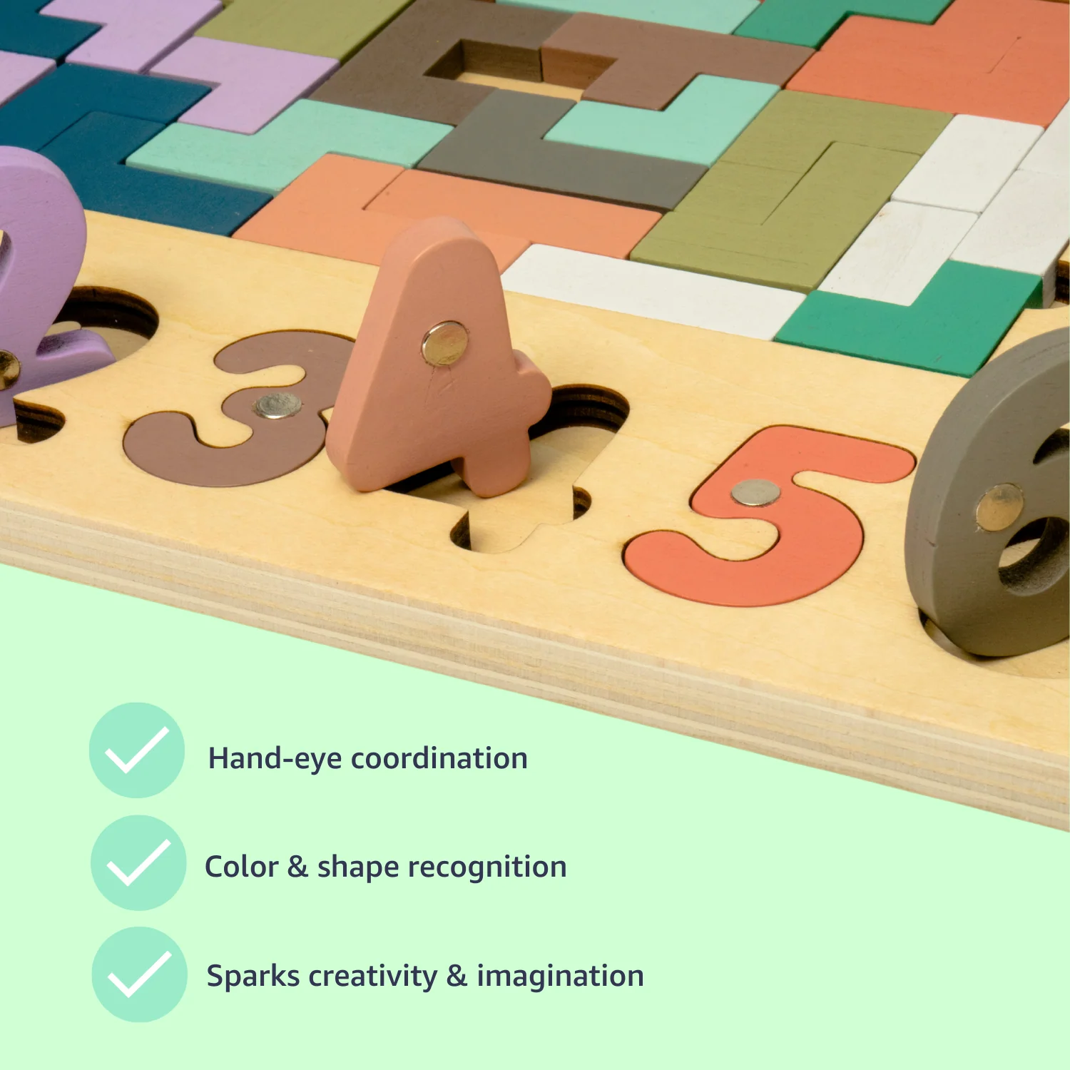 5-in-1 Wooden Puzzle Board - Image 3