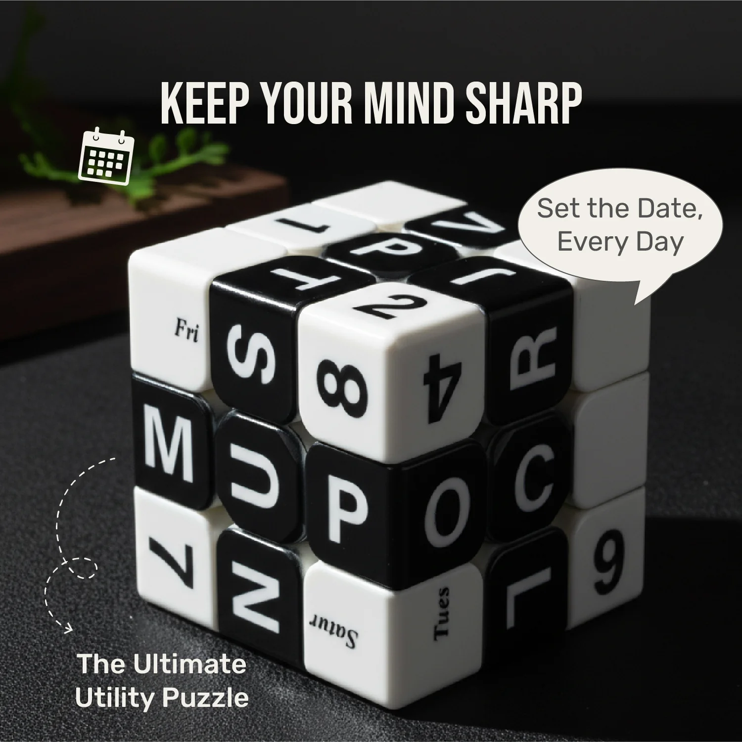 Calendar Cube 3×3 — Full UV-Printed Perpetual Date Puzzle - Image 4