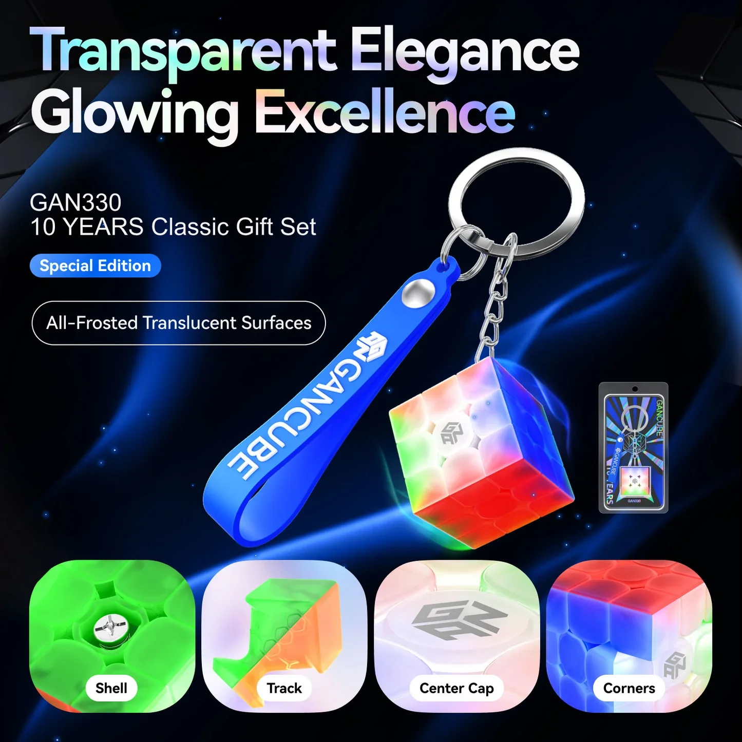 GAN 330 3x3 Mini (3.3cm)Keychain - 10th Anniversary Edition - Image 3