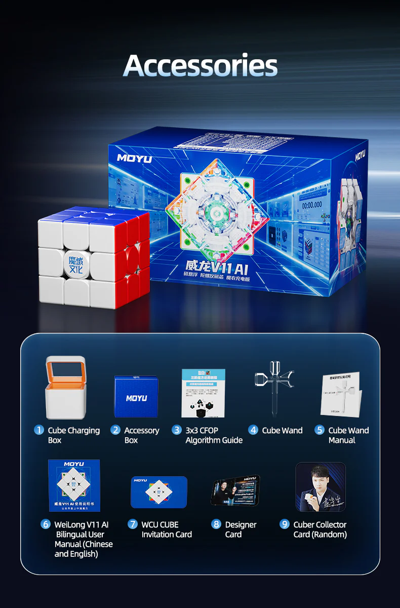MoYu WeiLong v11 AI 3x3 (Magnetic, MagLev, Gyroscope UV) - Image 12