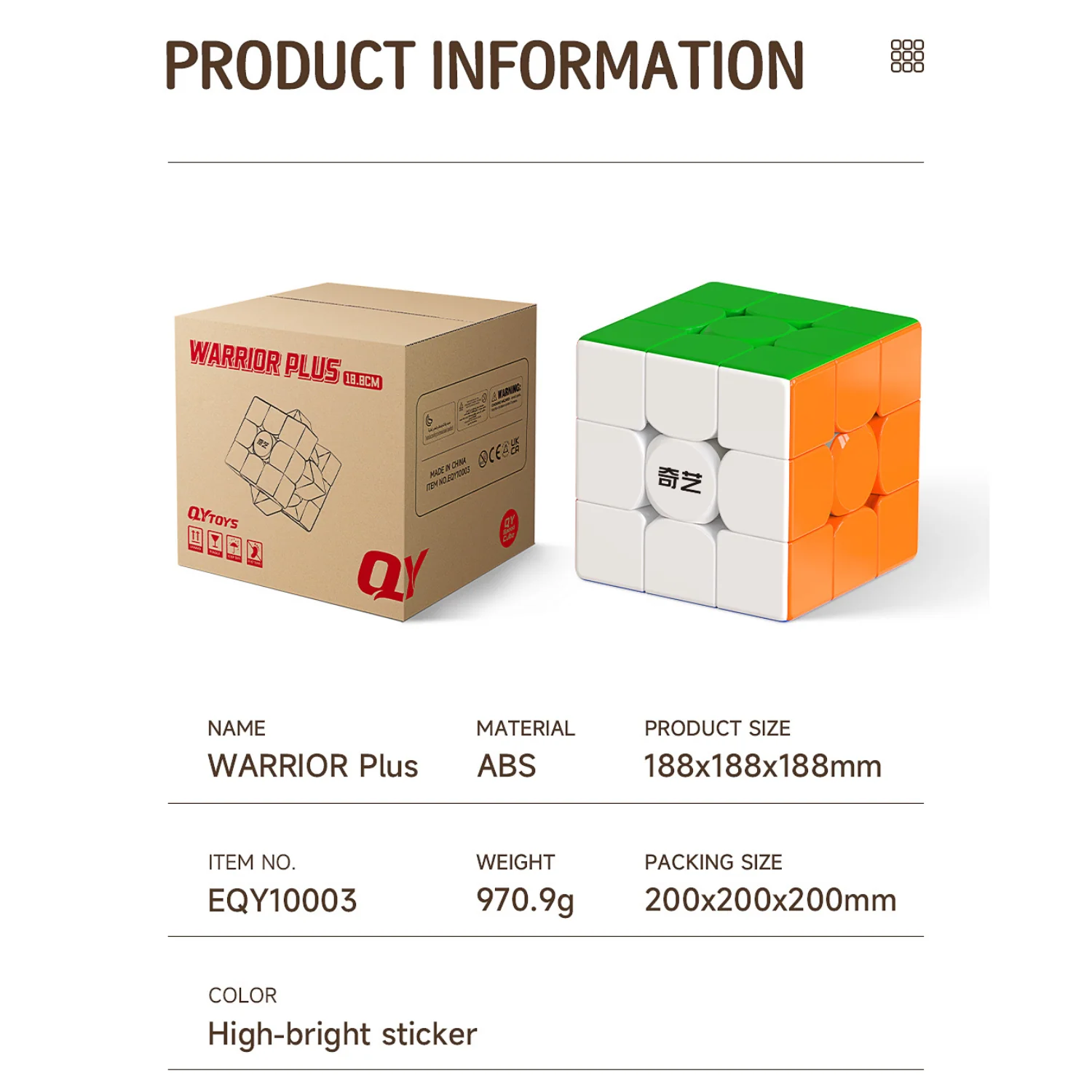 QiYi Warrior Plus 3x3 (18.8 cms) - Image 9