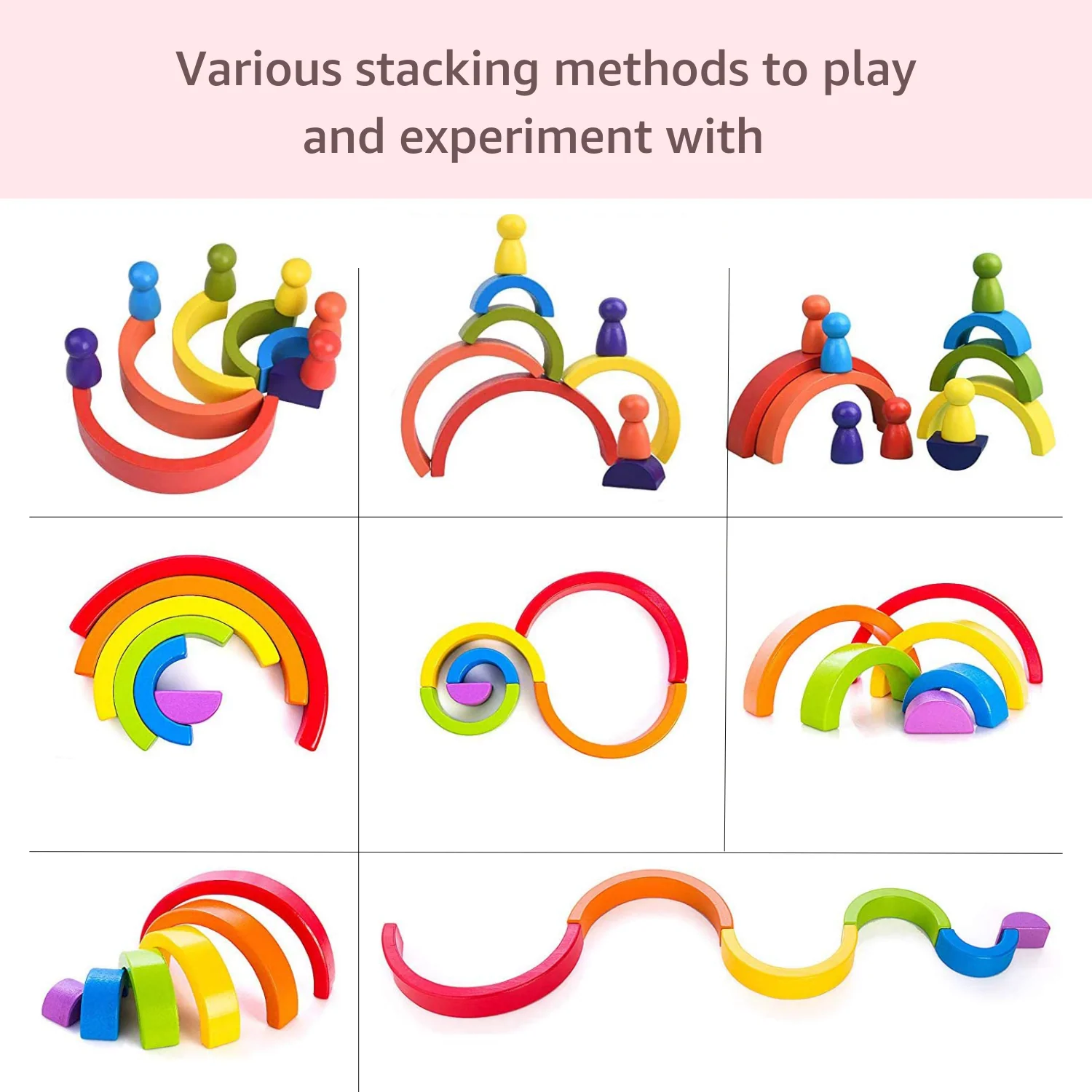 Wooden Rainbow Stacker (Mini) - Image 2