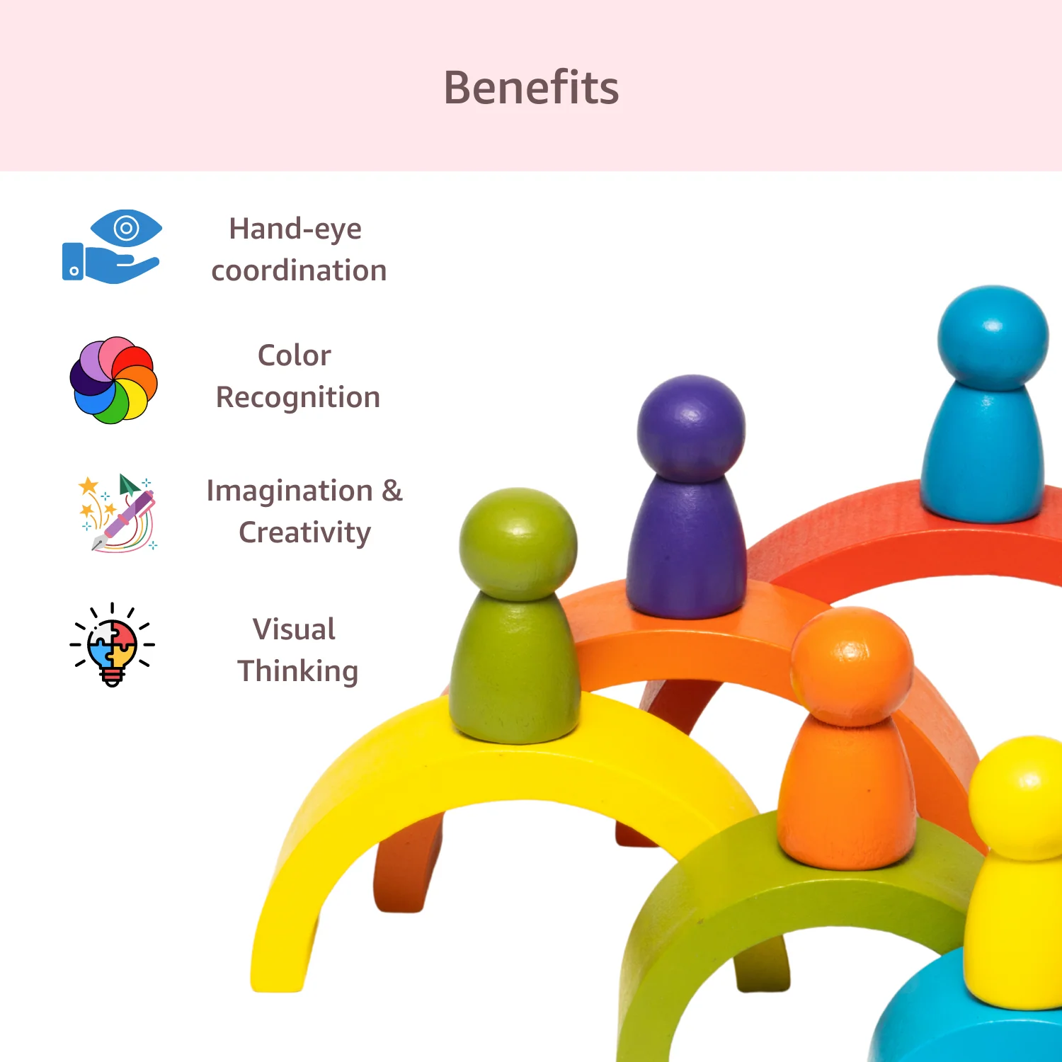 Wooden Rainbow Stacker (Mini) - Image 5