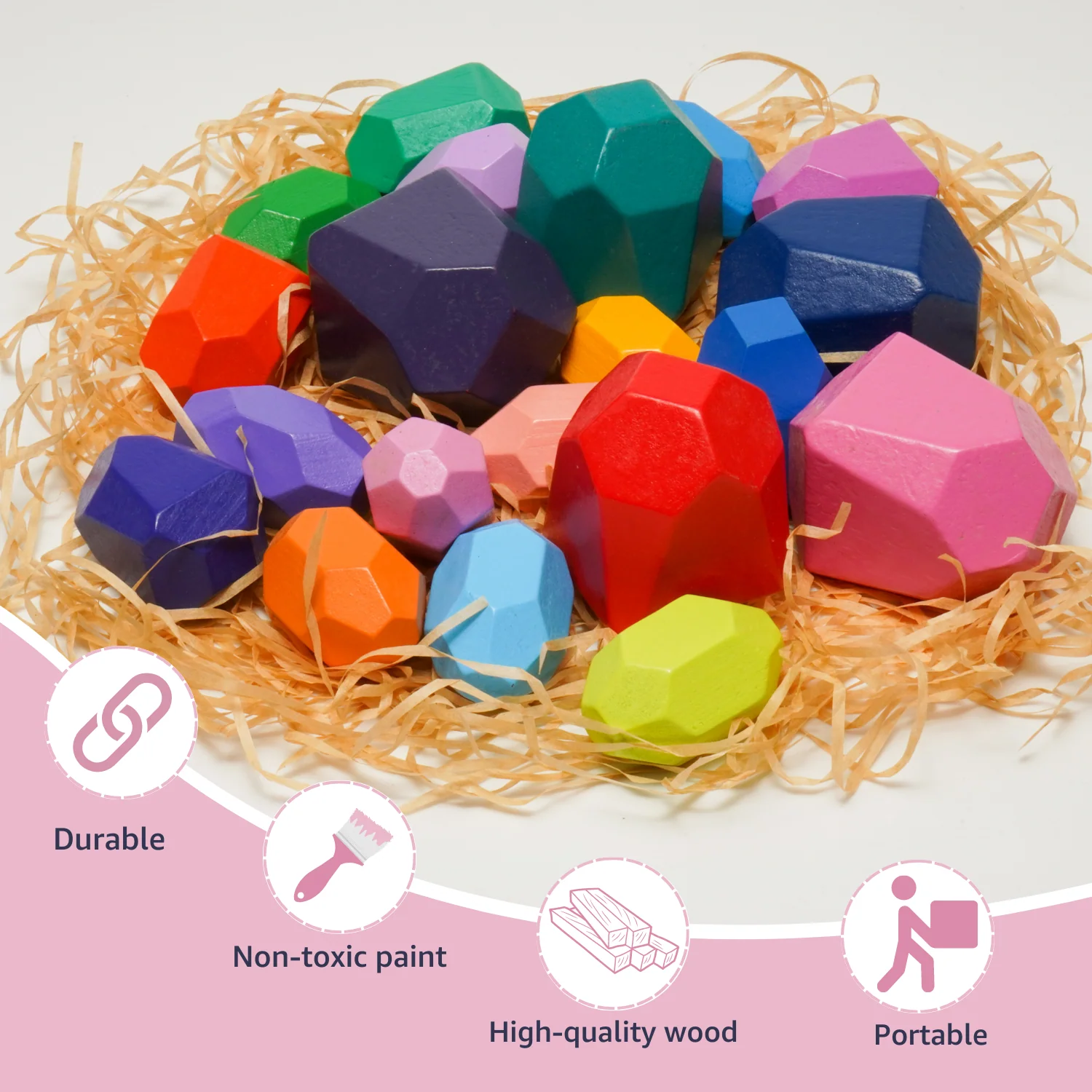 Wooden Stone Building Blocks - Image 4