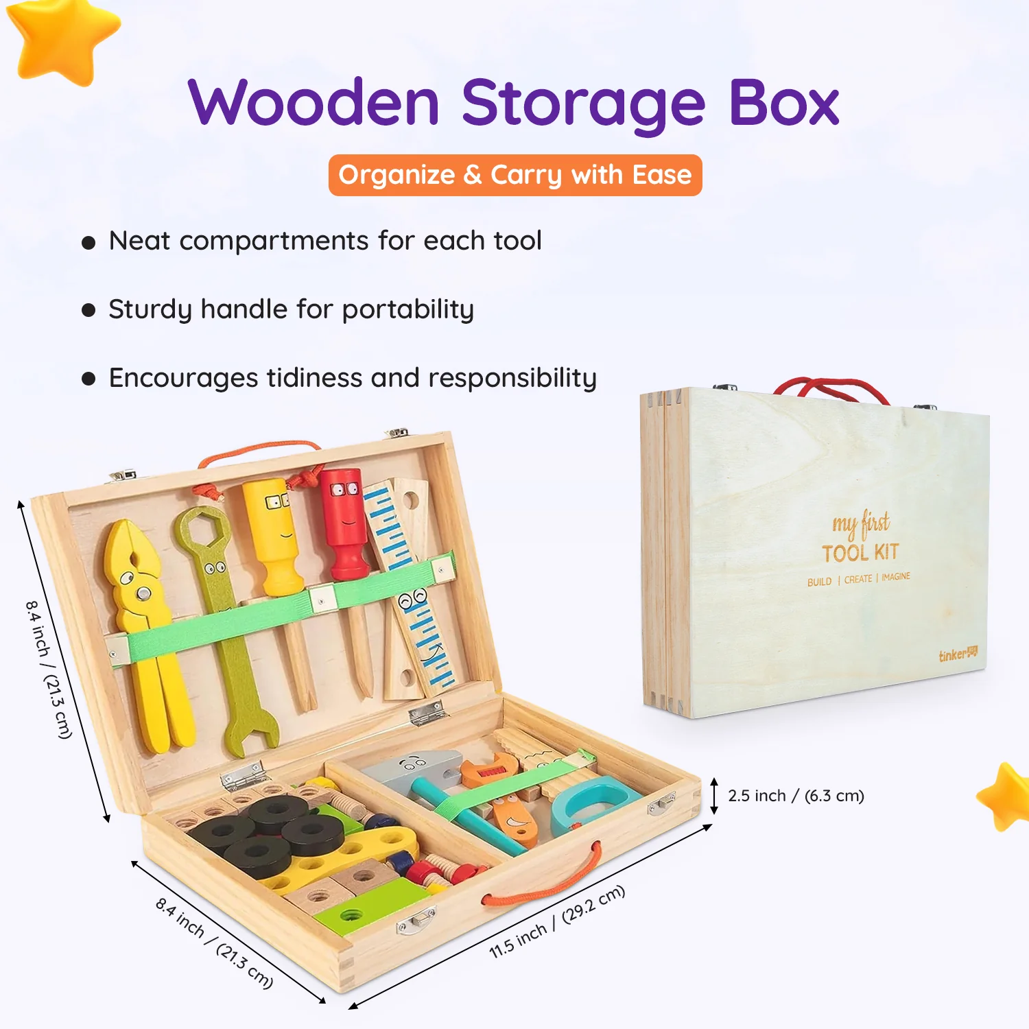 TinkerBox My First Tool Kit (34 Pieces) - Image 6